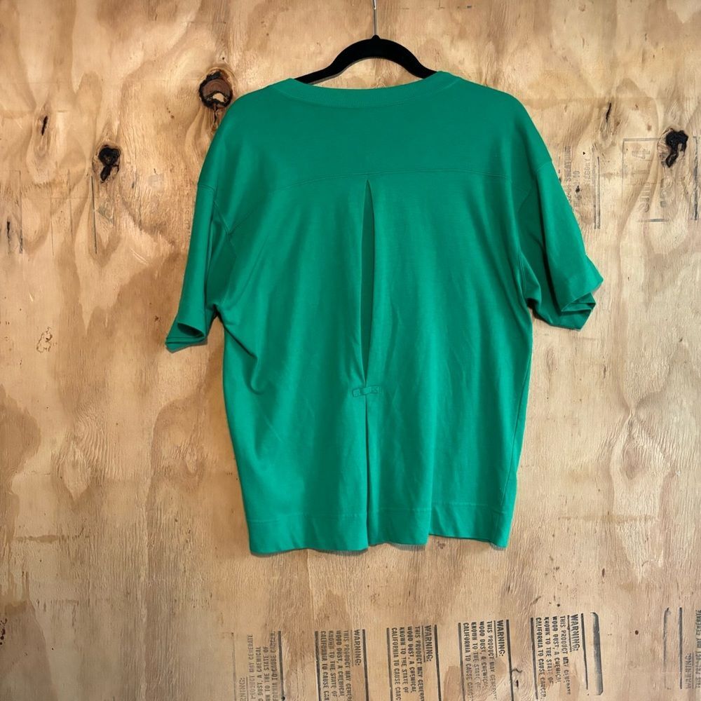 Vintage Basic Essentials Kelly Green Button Up T-… - image 4